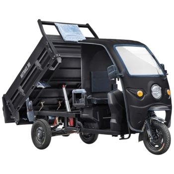 Грузовой электротрицикл Rutrike D5 КАБИНА гидравлика 1500 72V1500W Чёрный-матовый