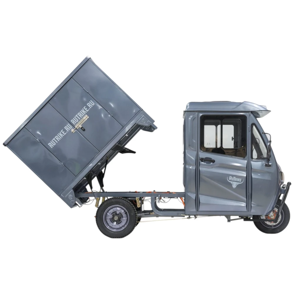 Грузовой электротрицикл Rutrike КАРГО Кабина Дуал NEXT обогрев 72V 2000W Тёмно-зелёный 4